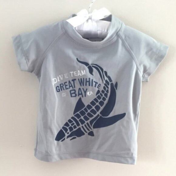 Baby Gap Gray Shark Rashguard 6-12 Months NWT - Picture 1 of 5